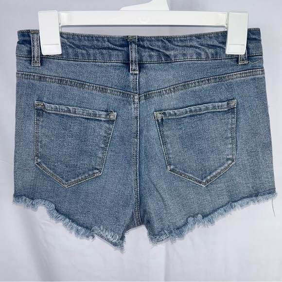 American Apparel Rewash Shorts Denim Jean Lace Short Shorts High Waisted Bottoms - Picture 9 of 12